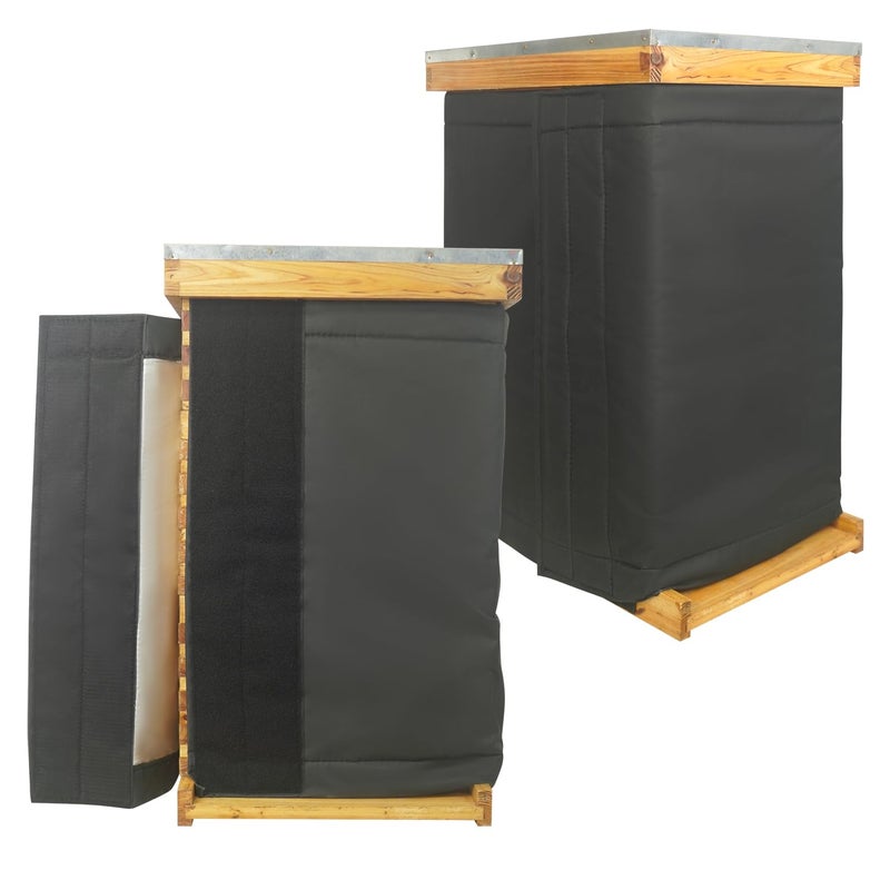 witbee 2 Pcs Winter Bee Hive Wrap for 10 and 8 Frame Beehives Thickened Beehive Wrap for Winter Beehive Insulation Wrap Cozy Windproof Warm Bee Hive Winter Protection Cover Waterproof, Adjustable 81" x 26" - Image 1